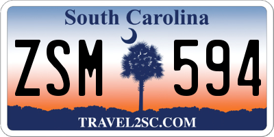 SC license plate ZSM594