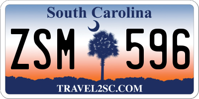 SC license plate ZSM596