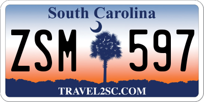 SC license plate ZSM597