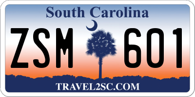 SC license plate ZSM601