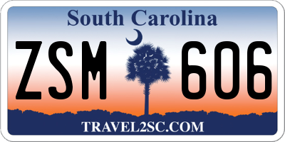 SC license plate ZSM606