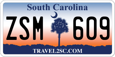 SC license plate ZSM609