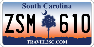 SC license plate ZSM610