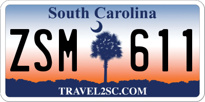 SC license plate ZSM611