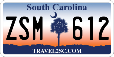 SC license plate ZSM612