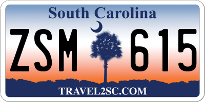 SC license plate ZSM615