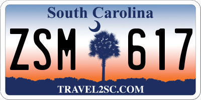 SC license plate ZSM617