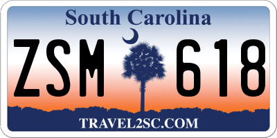 SC license plate ZSM618