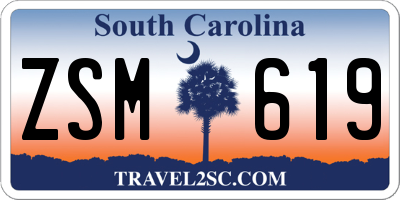 SC license plate ZSM619