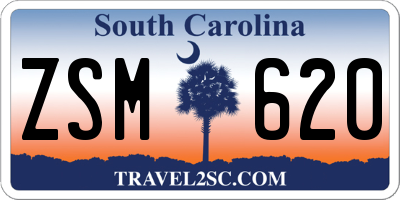 SC license plate ZSM620