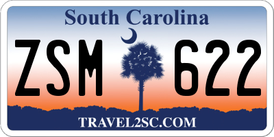 SC license plate ZSM622