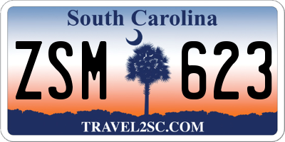SC license plate ZSM623