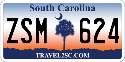 SC license plate ZSM624