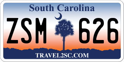 SC license plate ZSM626