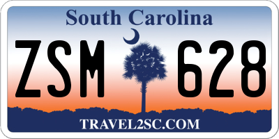SC license plate ZSM628