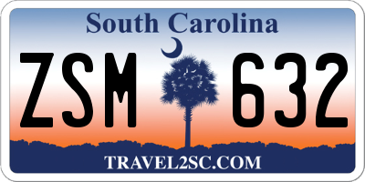 SC license plate ZSM632