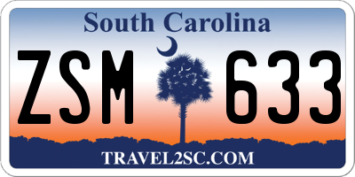 SC license plate ZSM633
