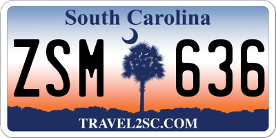 SC license plate ZSM636