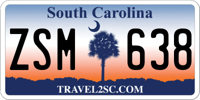SC license plate ZSM638