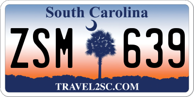 SC license plate ZSM639