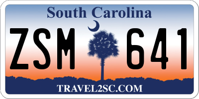 SC license plate ZSM641