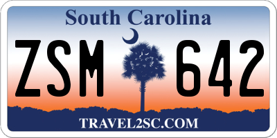 SC license plate ZSM642