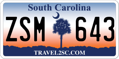 SC license plate ZSM643