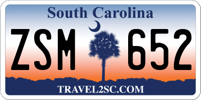 SC license plate ZSM652