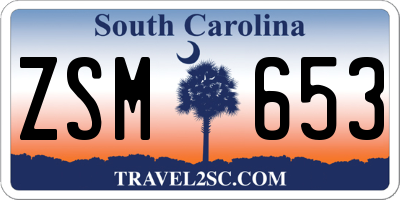 SC license plate ZSM653