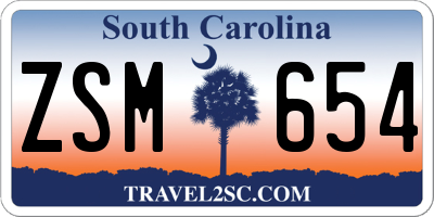 SC license plate ZSM654