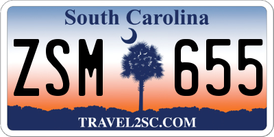 SC license plate ZSM655