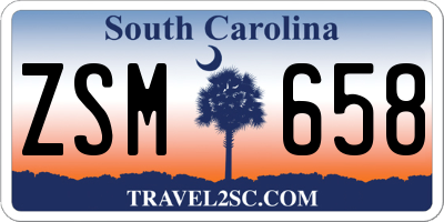 SC license plate ZSM658