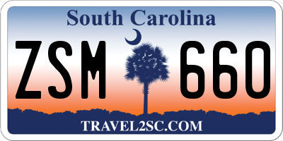 SC license plate ZSM660