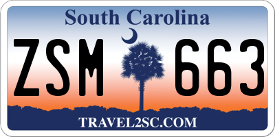 SC license plate ZSM663
