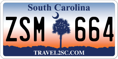 SC license plate ZSM664