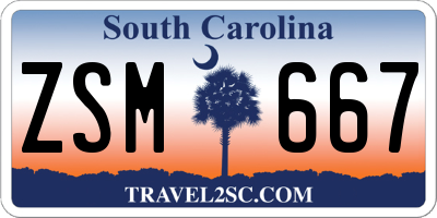 SC license plate ZSM667