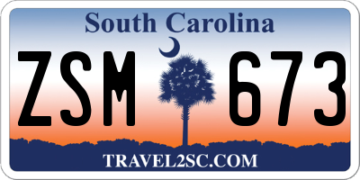 SC license plate ZSM673