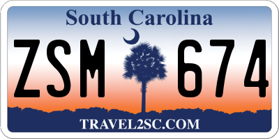 SC license plate ZSM674