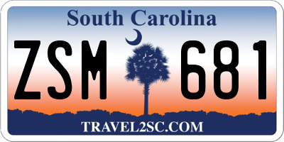 SC license plate ZSM681