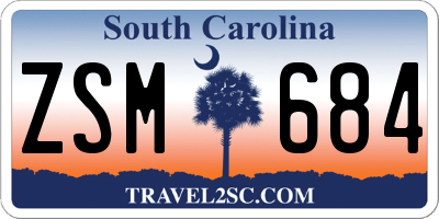 SC license plate ZSM684