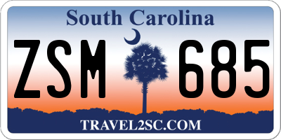 SC license plate ZSM685