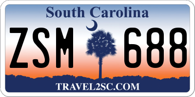 SC license plate ZSM688