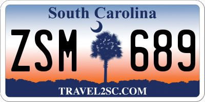 SC license plate ZSM689