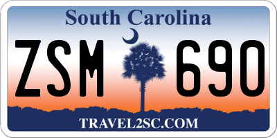 SC license plate ZSM690