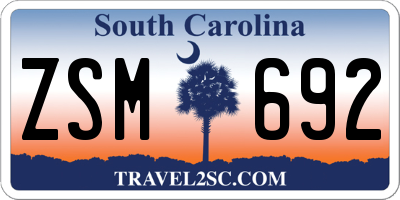 SC license plate ZSM692