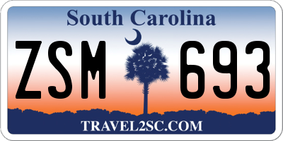 SC license plate ZSM693