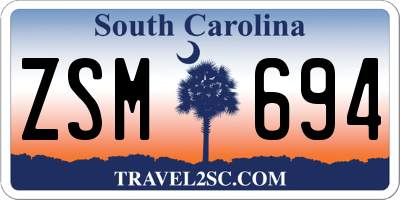 SC license plate ZSM694