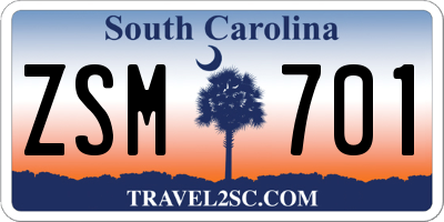 SC license plate ZSM701