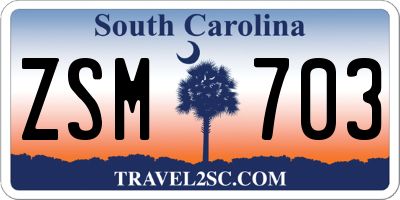 SC license plate ZSM703
