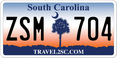 SC license plate ZSM704